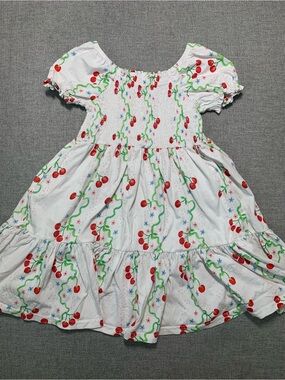 SweetHoney 6y Cherry Print Smocked Dress